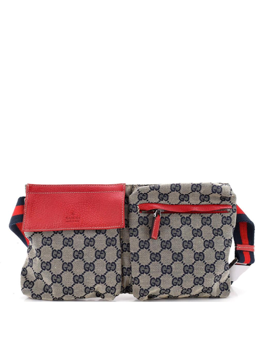 Gucci Vintage Double Belt Bag Gg Canvas #348468G82B
